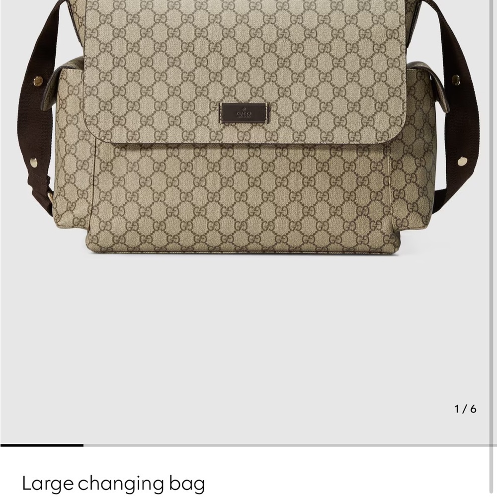 Gucci Beige and Dark Brown Messenger Bag
